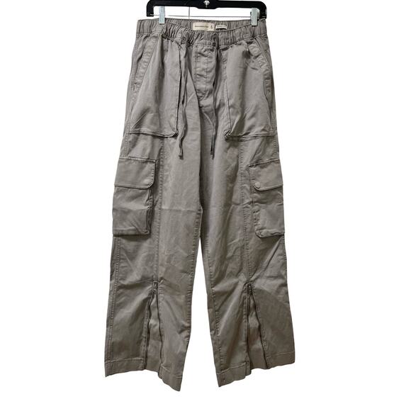 Abercrombie & Fitch Womens Wide Leg Zip Ankle Cargo Pants Size M LONG Grunge Y2K - Picture 1 of 8